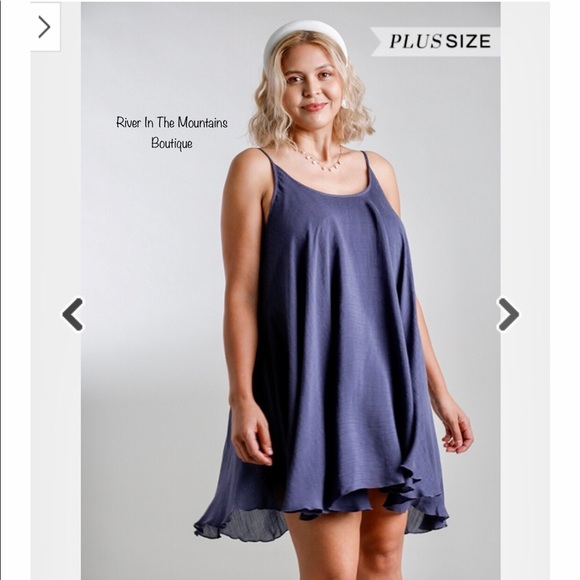 NWT! Beautiful Slate Blue Boho Dress! - Picture 2 of 6